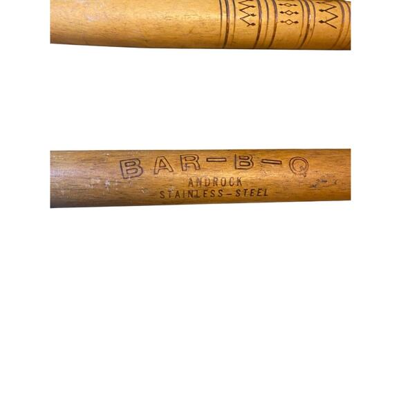 Vintage Androck Spatula Forks Grill Tools Wood Handle 19”Long Stainless Steel - Picture 12 of 13